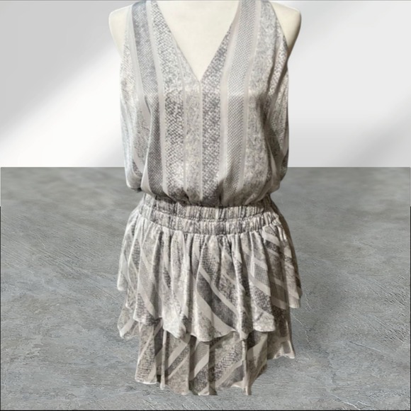 Ramy Brook Avery Silver Sleeveless Dress - Picture 1 of 8